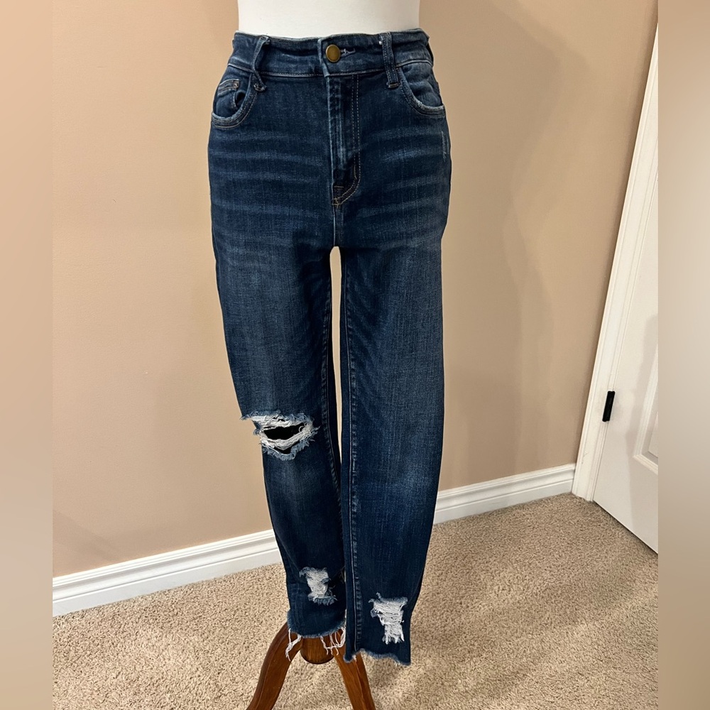 Flying Monkey Distressed Skinny Jeans Size 29 High Rise Stretch Raw Hem (22)
